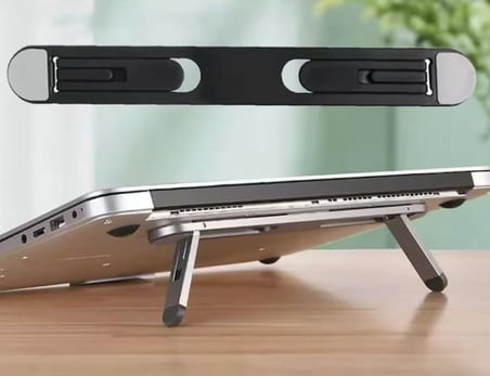 Kademeli Katlanabilir ve Yapışkanlı Laptop Standı Siyah ()