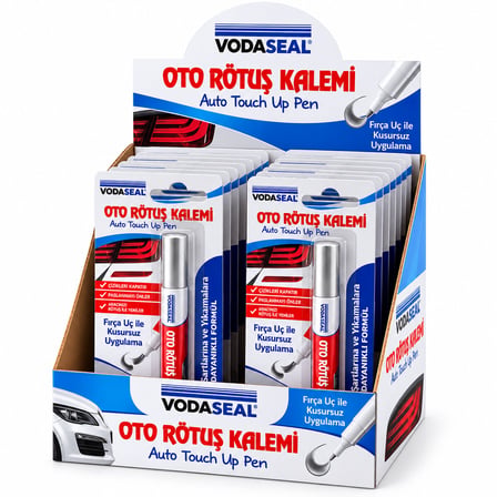 12 Adet Metalik Gümüş Oto Rötuş Kalem Fırça Uç 5ML