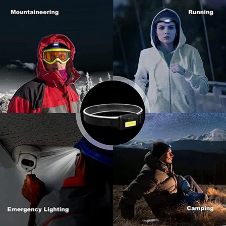 Ps-t Mini Pilli Cob Led  Mod Su Geçirmez Kafa Feneri Lambası