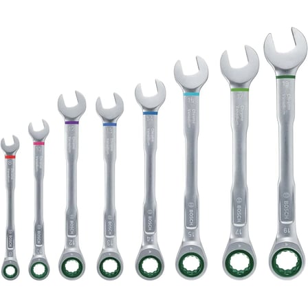8 Parça 8-19 mm Kombine Anahtar Takımı (Plastik Standlı, Taşıma Aparatlı)