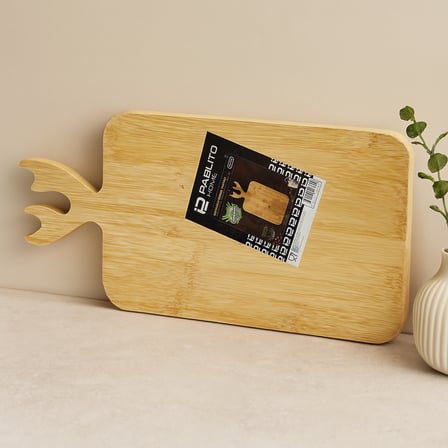 Ahşap Bambu Kesim Panosu 22x36 cm (Geyik Boynuz Saplı)
