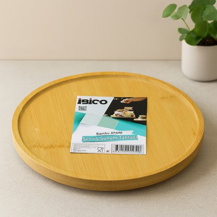 Bambu Yuvarlak Sunum Tepsisi 24.5 cm Ayaklı