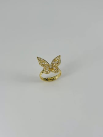 Ayarlanabilir   Zirkon Taşlı Pirinç Bijuteri Yüzük - Yz0157-1