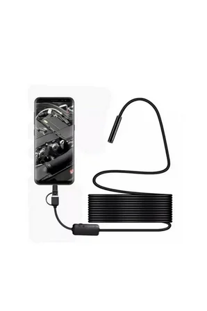 Endoskop Yılan Video Kamera Led’li  Metre  Mm Sert Kablo Yüksek Kaliteli Stereo