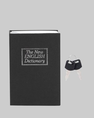 Anahtarlı Gizli Kitap Kasa – Metal İç Yapı Kamuflajlı Sözlük Tasarım