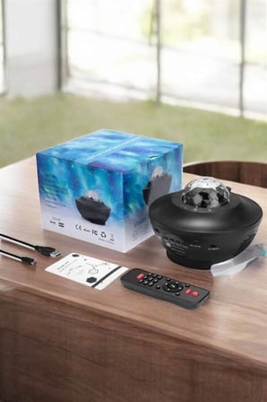 Projektör Yıldız Gece Lambası Disko Topu Bluetooth Bağlantılı Taşınabilir ?