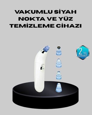 5 Kademeli Vakumlu Gözenek Temizleyici – Su Geçirmez ve Taşınabilir Siyah Nokt