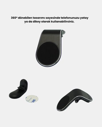 360° Dönebilen Manyetik Araç Telefon Tutucu Sarsıntısız ve Şık Tasarımlı