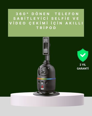 Yüz Takipli 360° Akıllı Gimbal Telefon ve Aksiyon Kamera Uyumlu