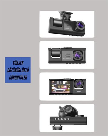 TA-01 2.0 İnç Ekranlı 3 Kanallı Araç Kamerası