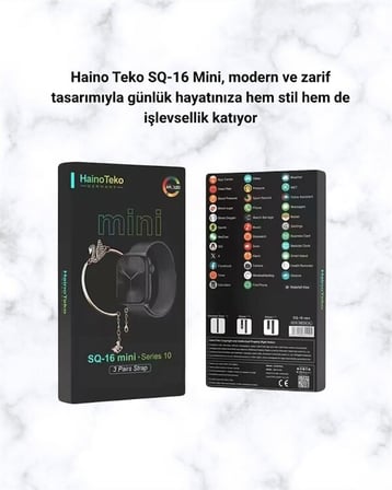 Mini Series 10 Akıllı Saat | 3 Kordon + Bileklik Hediyeli Tüm Telefonlarla Uyumlu