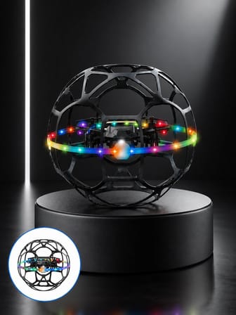 Şarjlı Futbol Topu Tasarımlı Mini Drone LED Aydınlatmalı Akıllı
