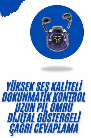 Kablosuz Dijital Göstergeli Powerbanklı IOS ve Android Uyumlu Gaming Kulaklık