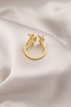 Gold Renk Metal Kelebek Model Kadın Yüzük 5886