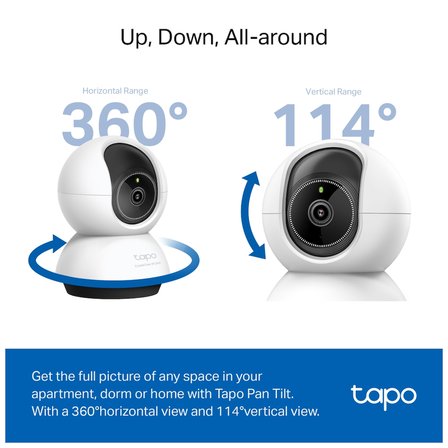 TP-LINK Tapo TC72 (C220) 2K QHD 40Mpix İç Mekan WiFi 9Mt. Gece Görüşü 360 Dön