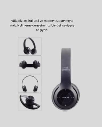 Bluetooth Kablosuz Kulaklık – Extra Bass TF Kart Mikrofonlu Ayarlanabilir Ergonom
