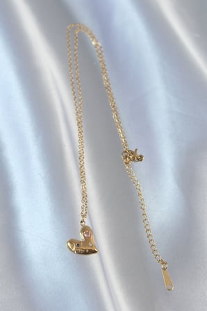 316L Çelik Zincir Gold Renk Renkli Zirkon Taşlı Kalp Kolye 5886