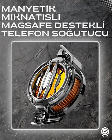 LED Işıklı Telefon Soğutucu | Ultra Sessiz Fan | Mıknatıslı ve Aparatlı Bağ