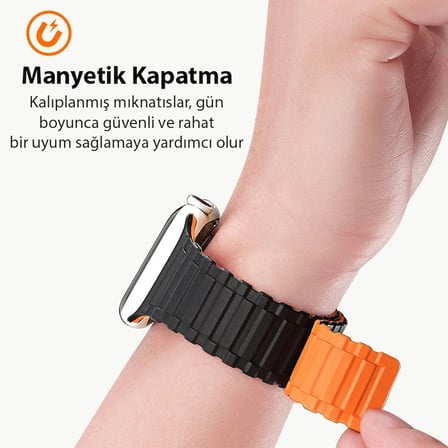 Dux Ducis Apple Watch 38/40/41MM için Manyetik Armor Silikon Kordon Kayış-(5775)
