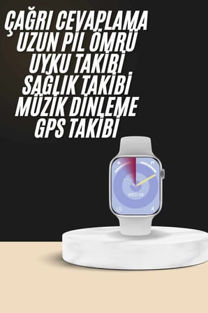 Akıllı Saat Kulaklık Hediyeli Uyku ve Sağlık Takibi Yapabilen Uzun Ömürlü