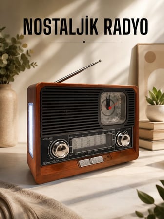 Nostaljik Radyo USBAUX Ve SD Kart Girişli Bluetooth Bağlantılı