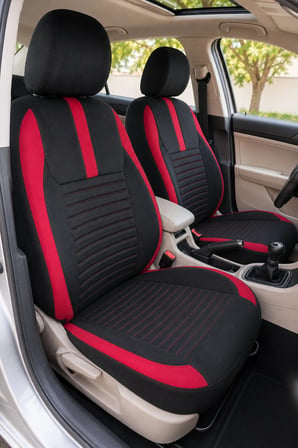 Toyota Camry 2012 Sonrası Uyumlu Sportline Serisi Siyah Kırmızı Ortopedik Tay Tüyü Koltuk Kılıfı