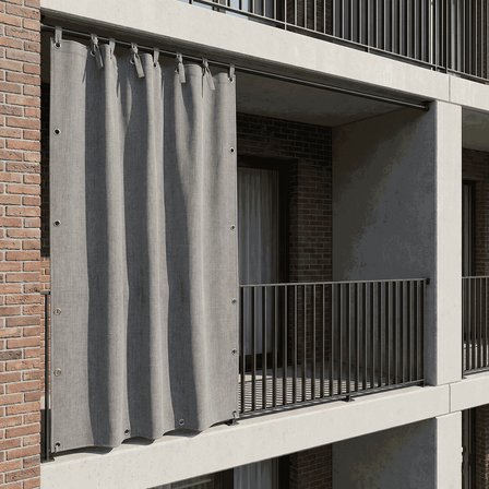 CEYLAN Home 4 Tarafı Kuş Gözlü Bahçe Brandası | Dış Mekan Balkon, Garaj ve Teras Perdesi – Gri