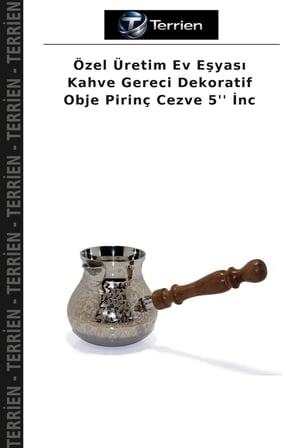 Özel Üretim Ev Eşyası Kahve Gereci Dekoratif Obje Pirinç Cezve 5'' İnc