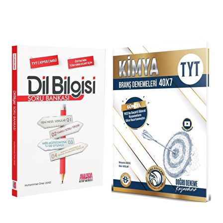 Bilgi Sarmal TYT Kimya Deneme ve AKM Dil Bilgisi Soru Bankası Seti 2 Kitap