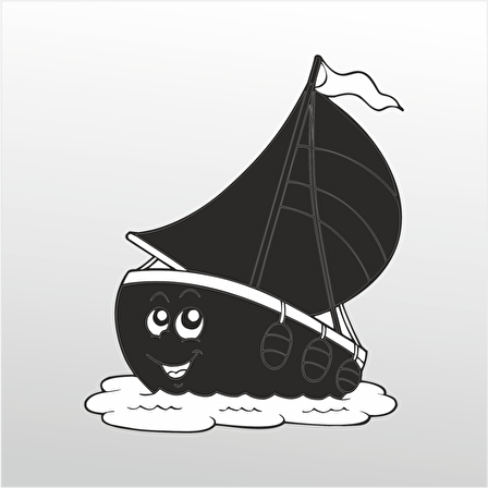 Folyo Sticker Gülen Tekne