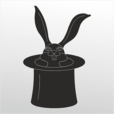 Folyo Sticker Tavşan Ve Şapka