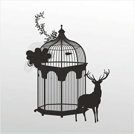 Folyo Sticker Kuş Kafesi