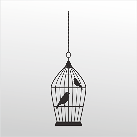 Folyo Sticker Kuş Kafesi