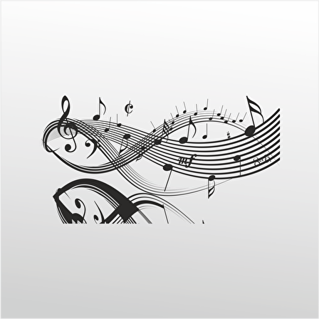 Folyo Sticker Müzik Notaları