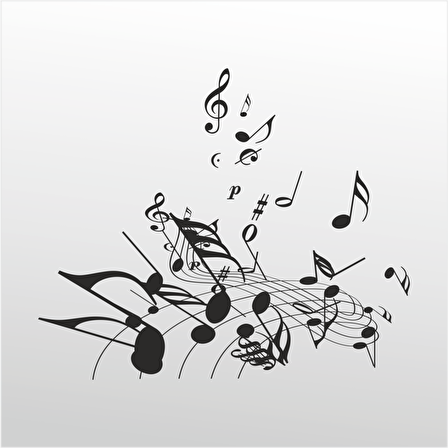 Folyo Sticker Müzik Notaları