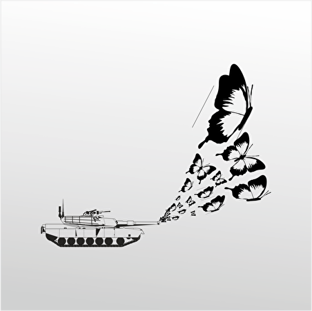 Folyo Sticker Tank Ve Kelebek