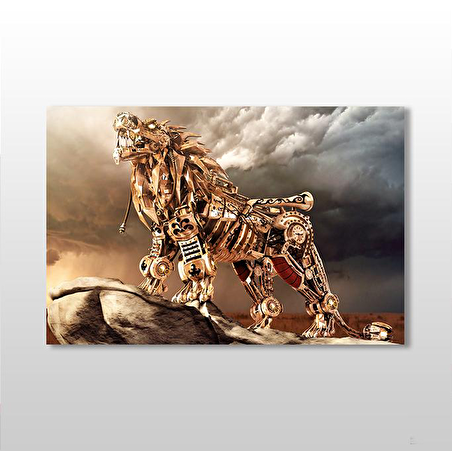 Aslan Mekanik Kanvas Tablo