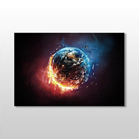 Dünya Ateş Ve Su Kanvas Tablo