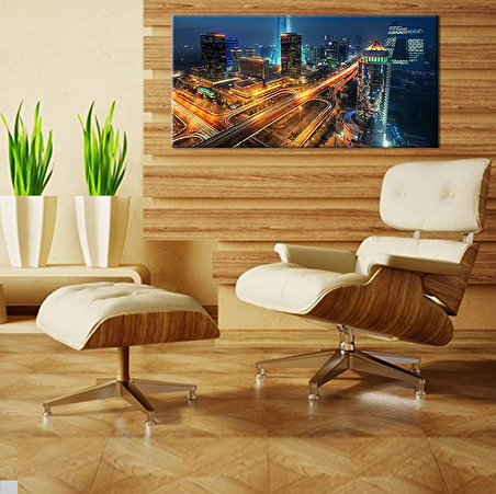 Işıklı Şehir Kanvas Tablo