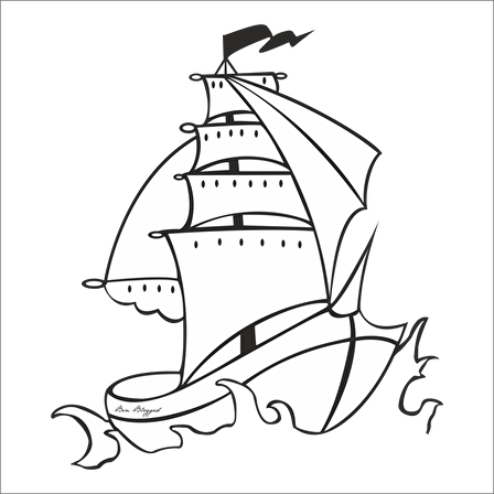 YELKENLİ TEKNE FOLYO STİCKER