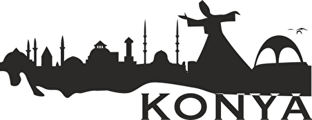 KONYA ŞEHRİ SİLUETİ FOLYO STİCKER