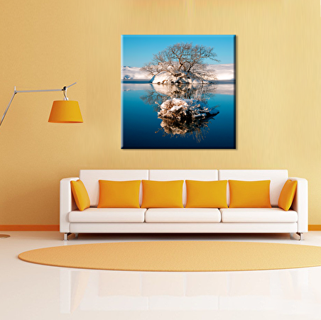 Göl Ve Kuruyan Ağaç Kanvas Tablo