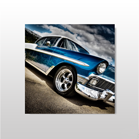 Klasik Mavi Araba Kanvas Tablo