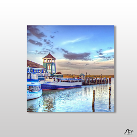 Liman Ve Gemiler Kanvas Tablo