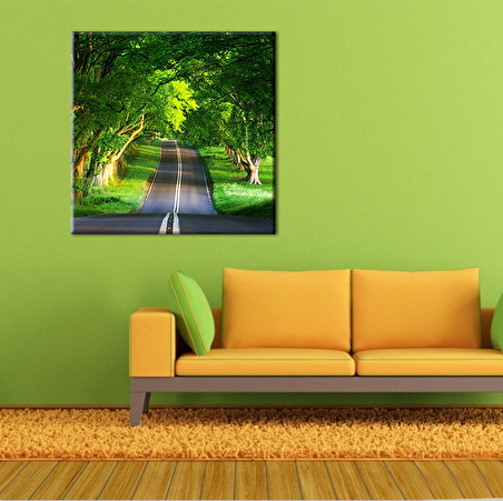 Orman İçindeki Yol Kanvas Tablo