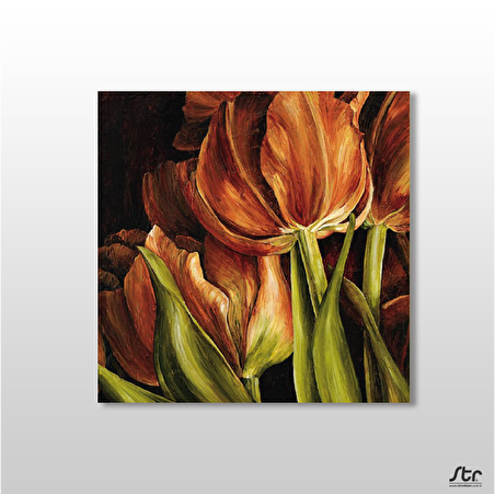 Oryantal Lale Kanvas Tablo