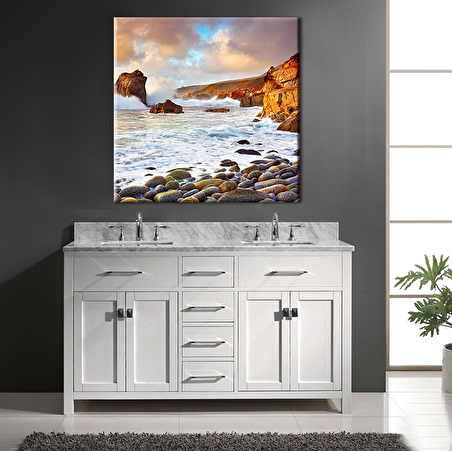 Sahil Ve Taşlar Kanvas Tablo