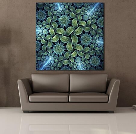 3 BOYUTLU YEŞİL ÇİÇEK