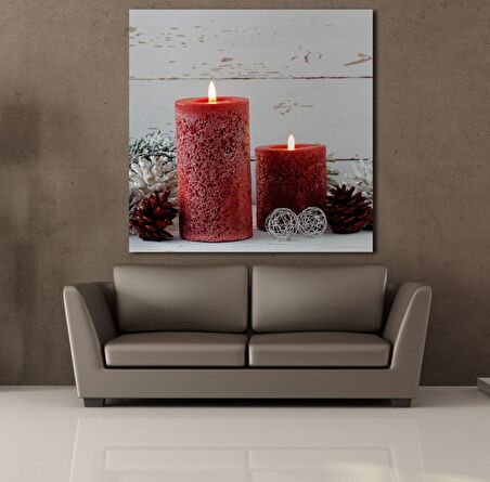 İKİLİ BEYAZ VE KIRMIZI MUM