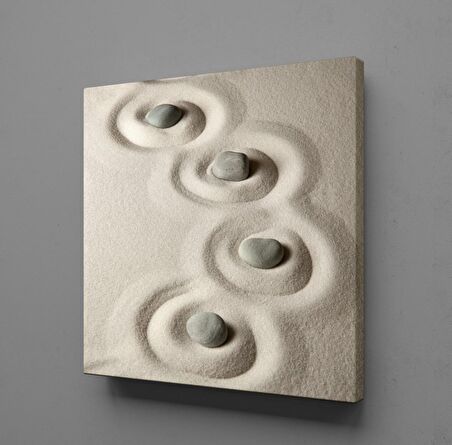 GRİ SPA TAŞLAR TEMALI KANVAS TABLO